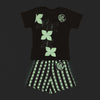 Pijama Manga Corta y Short Lila y Gris Básicos Niños lityourdreams 